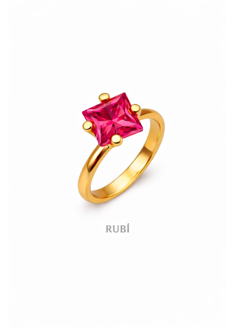 Anillo con Piedra Cuadrada Intercambiable | Colección UNUM - DICAROLO