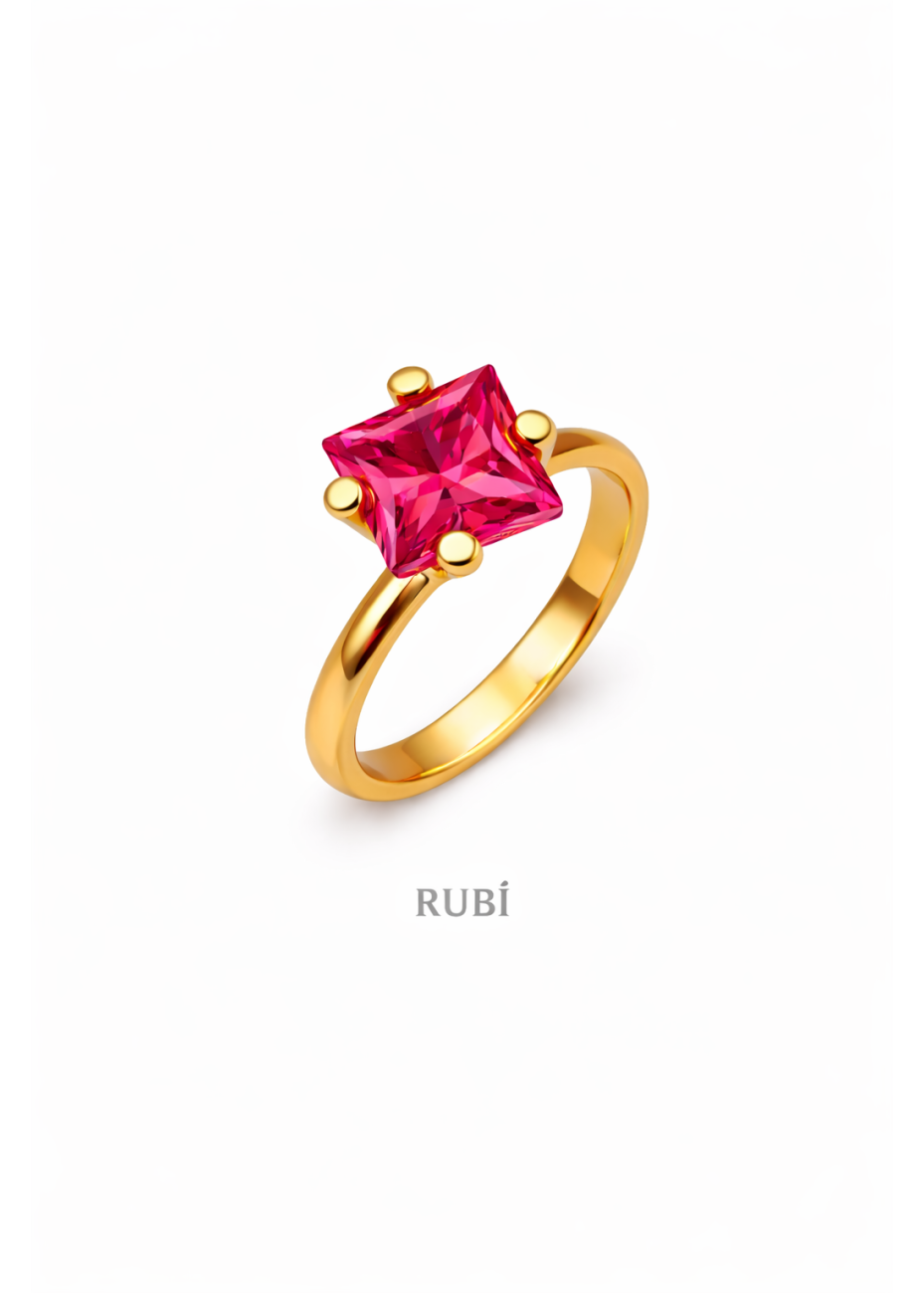 Anillo con Piedra Cuadrada Intercambiable | Colección UNUM - DICAROLO