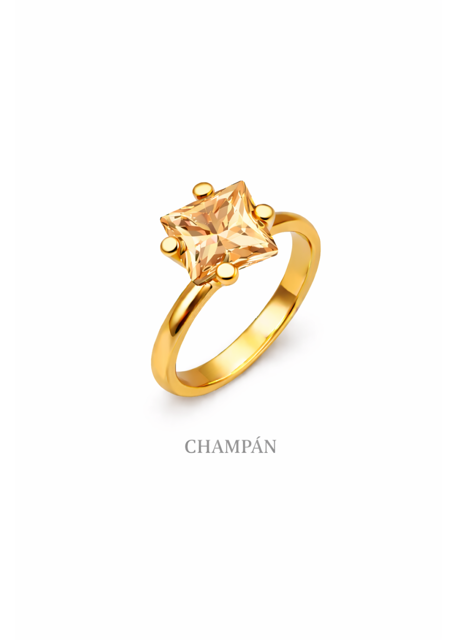 Anillo con Piedra Cuadrada Intercambiable | Colección UNUM - DICAROLO